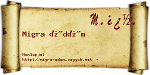 Migra Ádám névjegykártya